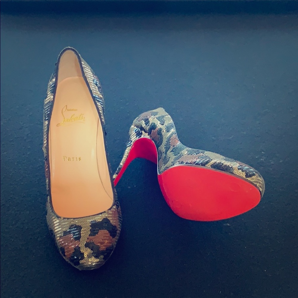 Christian Louboutin Leopard Sequin Size 37